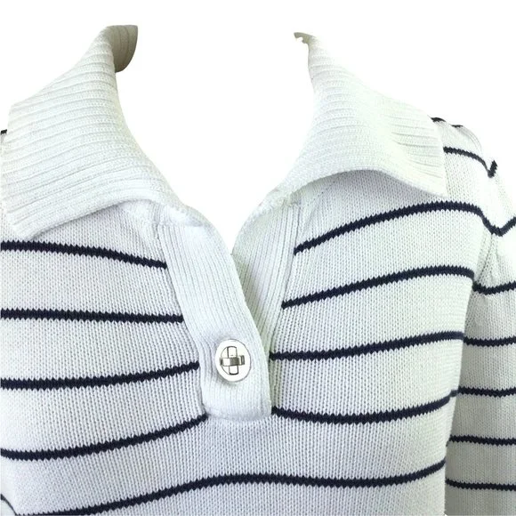 Liz Claiborne White Cotton Pullover Sweater, M - Picture 2 of 5